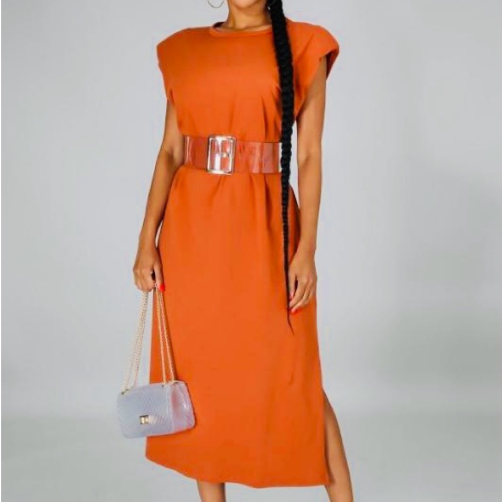Chill Orange  Midi Dress